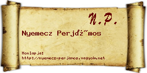 Nyemecz Perjámos névjegykártya